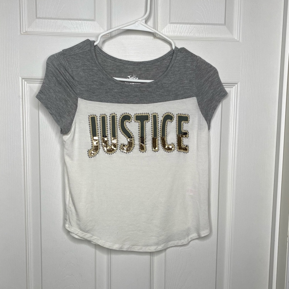 Justice Sequin and Camo Shirt